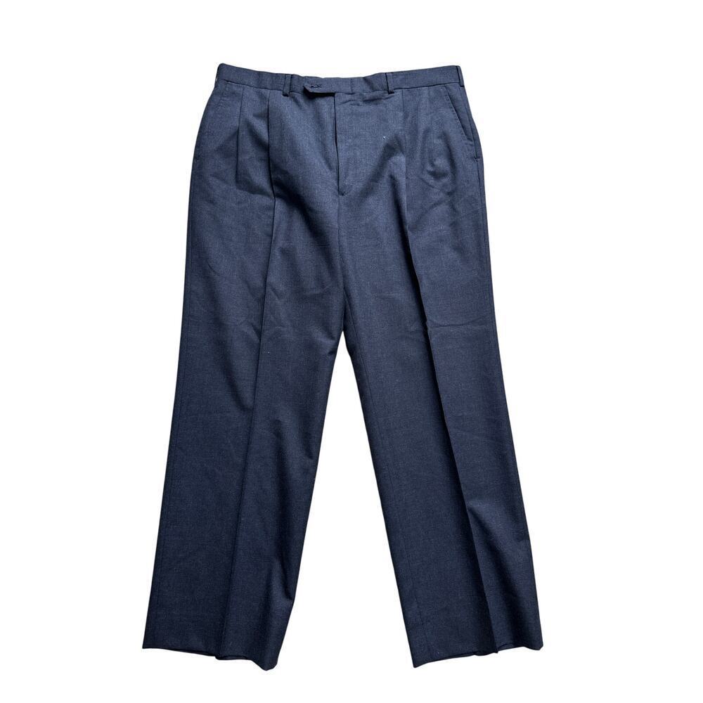 Burberry Men's Trousers 38x30 Pleated Wool Dress Pants Navy Suit Separate